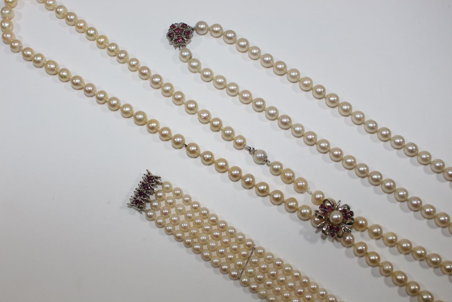 Große Abbildung Nr.3: 131-2246 Perlenset mit 585 WG: (Schmuck, Colliers)