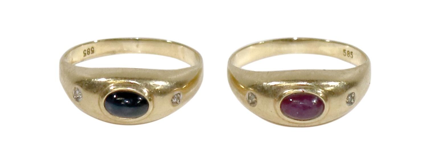 Große Abbildung Nr.1: 131-2254 Paar Damenringe: (Schmuck, Ringe)