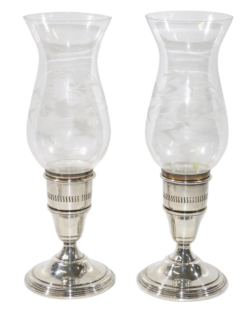 Große Abbildung Nr.1: 131-2257 Cartier Paar Windlichter.: (Silber)
