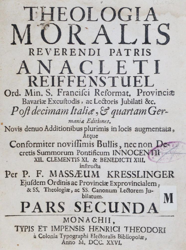 Große Abbildung Nr.2: 131-236 Reiffenstuel,A.: (Alte Drucke, Handschriften und Theologie)