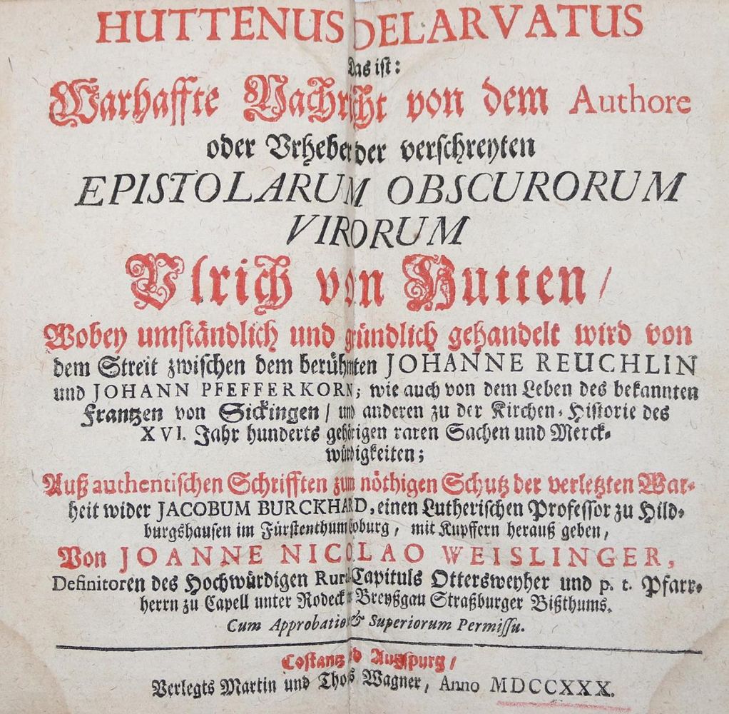 Große Abbildung Nr.1: 131-238 Weislinger,J.N.: (Reuchlin)