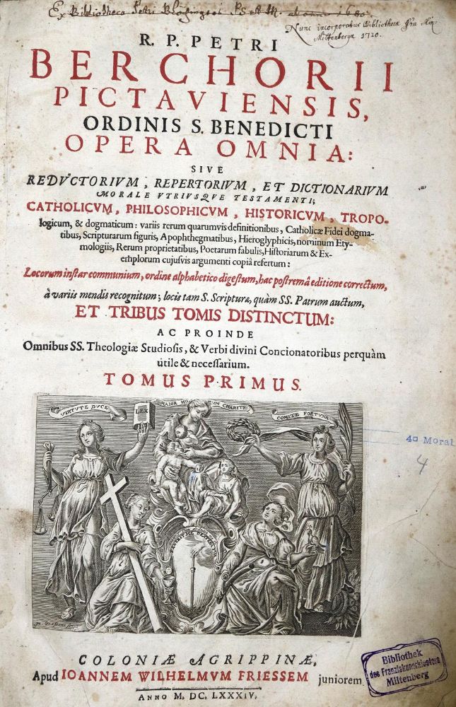 Große Abbildung Nr.1: 131-25 Berchorius,P.: (Alte Drucke, Handschriften und Theologie)