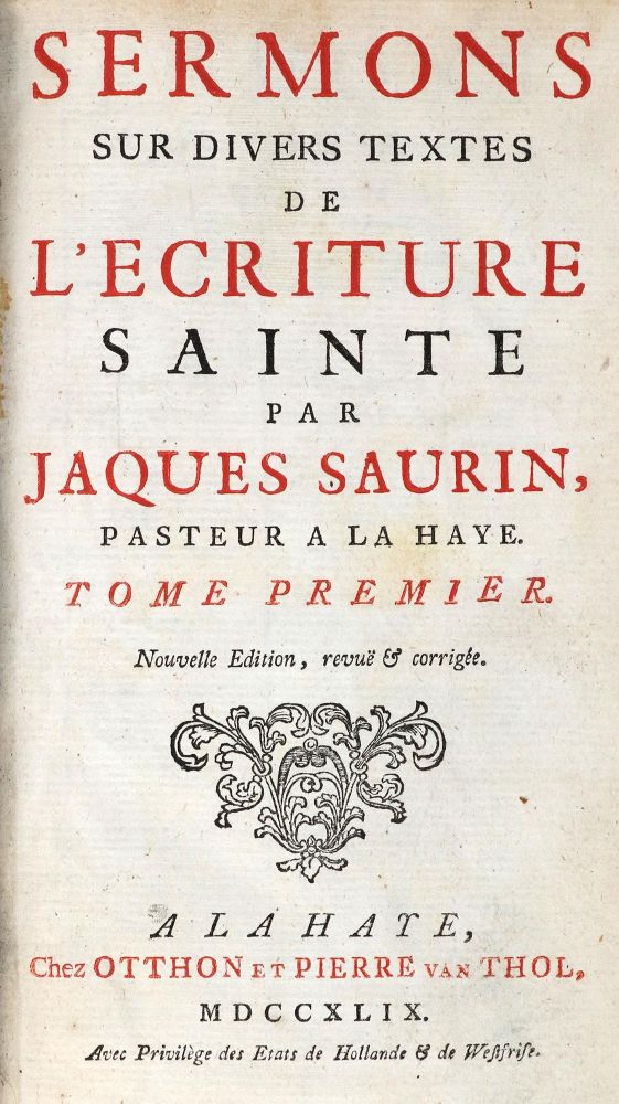 Große Abbildung Nr.1: 131-262 Saurin,J.: (Alte Drucke, Handschriften und Theologie)