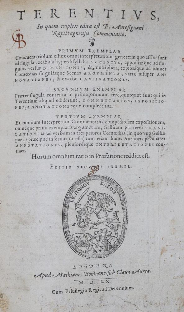 Große Abbildung Nr.1: 131-280 Terentius Afer,P.: (Alte Drucke, Handschriften und Theologie)