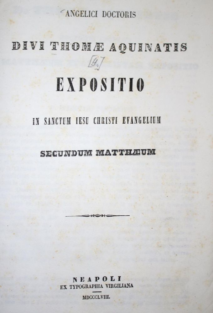 Große Abbildung Nr.1: 131-282 Thomas von Aquin.: (Alte Drucke, Handschriften und Theologie)