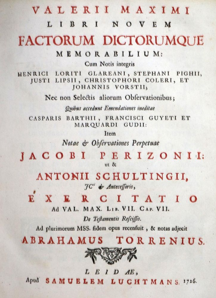 Große Abbildung Nr.2: 131-287 Valerius Maximus,C.: (Alte Drucke, Handschriften und Theologie)