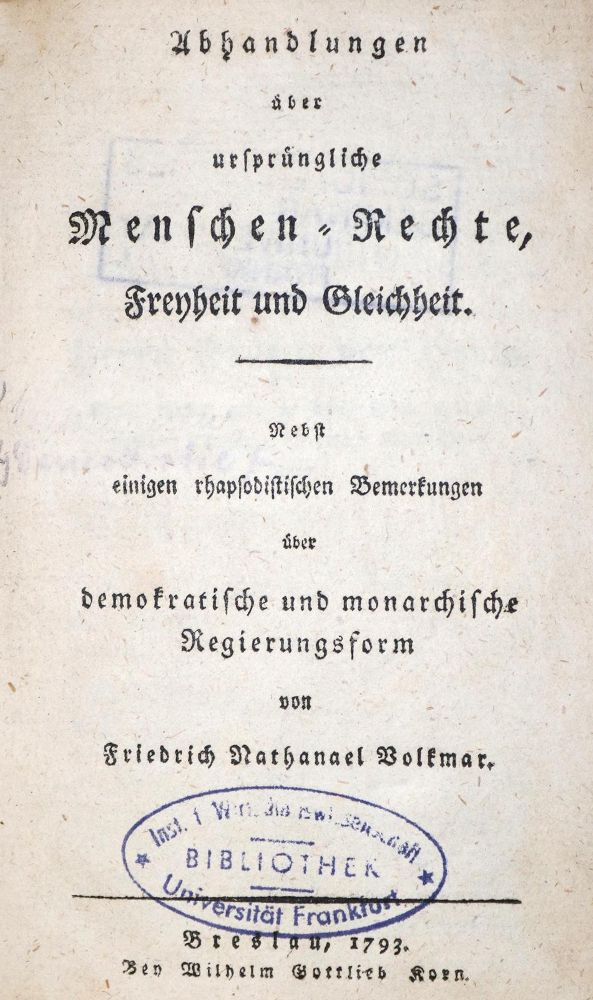 Große Abbildung Nr.1: 131-303 Volkmar,F.N.: (Politik und Staatswissenschaften)
