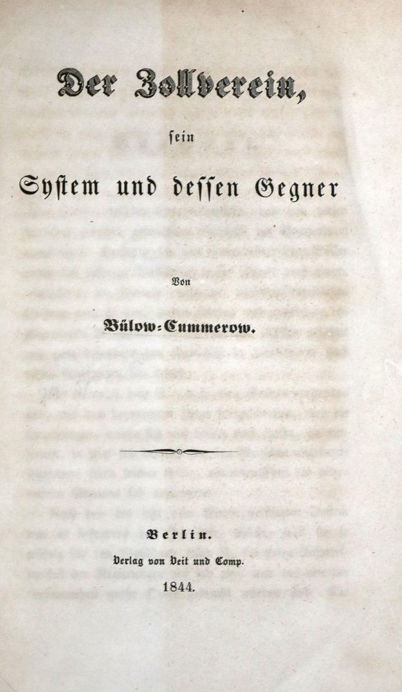 Große Abbildung Nr.1: 131-305 Bülow-Cummerow,(E.G.G.v.).: (Wirtschaft)