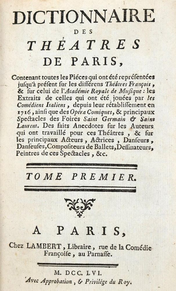 Große Abbildung Nr.1: 131-312 (Parfaict,F. u. C.).: (Film - Theater - Tanz, Frankreich)