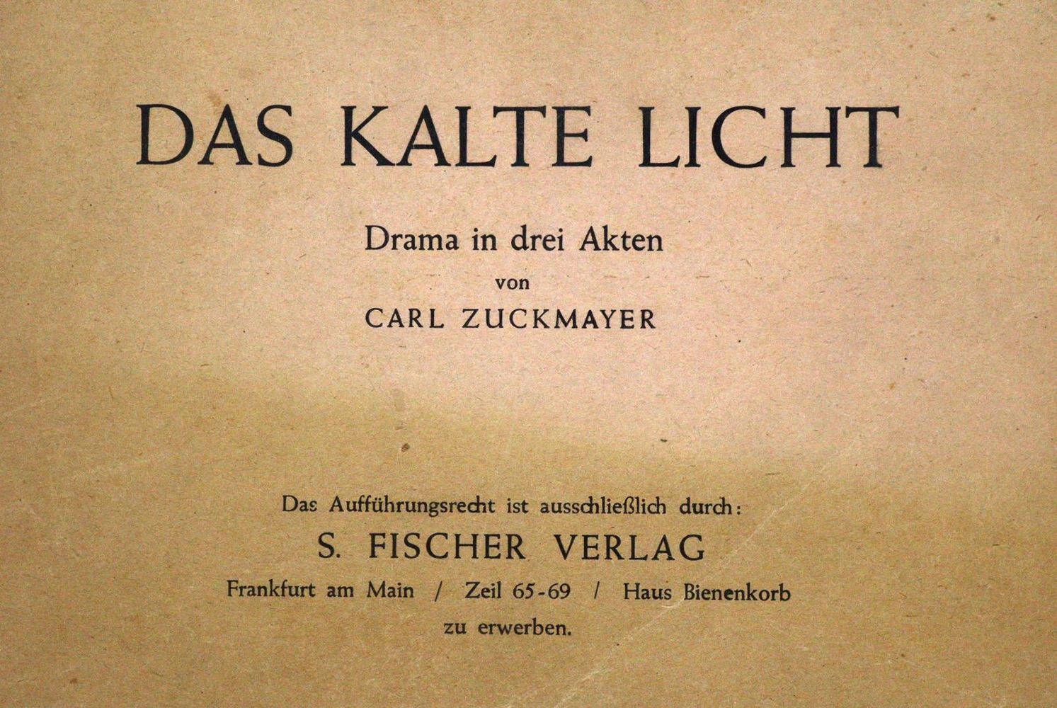 Große Abbildung Nr.1: 131-314 Zuckmayer,C.: (Film - Theater - Tanz)
