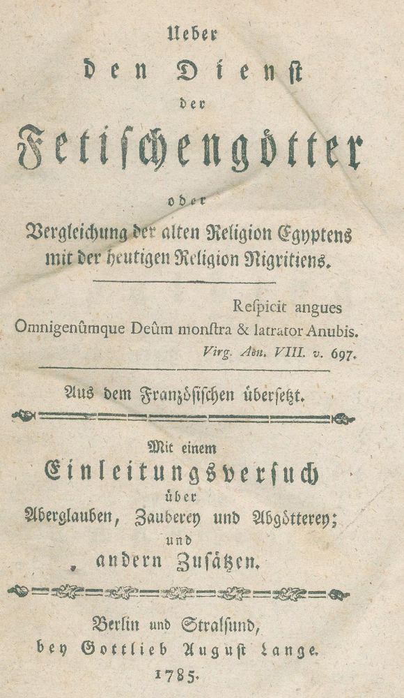 Große Abbildung Nr.1: 131-318 (Brosses,C.de).: (Grenzwissenschaften und Okkultismus)