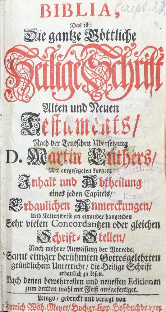 Große Abbildung Nr.1: 131-33 Biblia germanica.: (Bibeln)