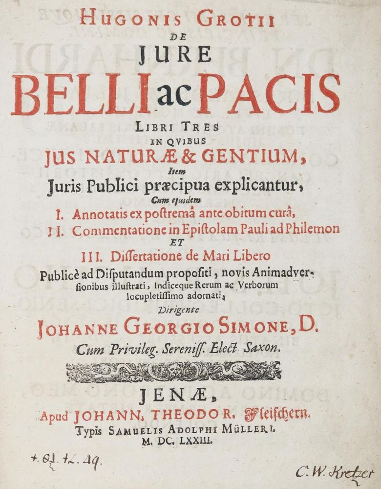 Große Abbildung Nr.1: 131-343 Grotius,H.: (Juridica und Kriminologie)