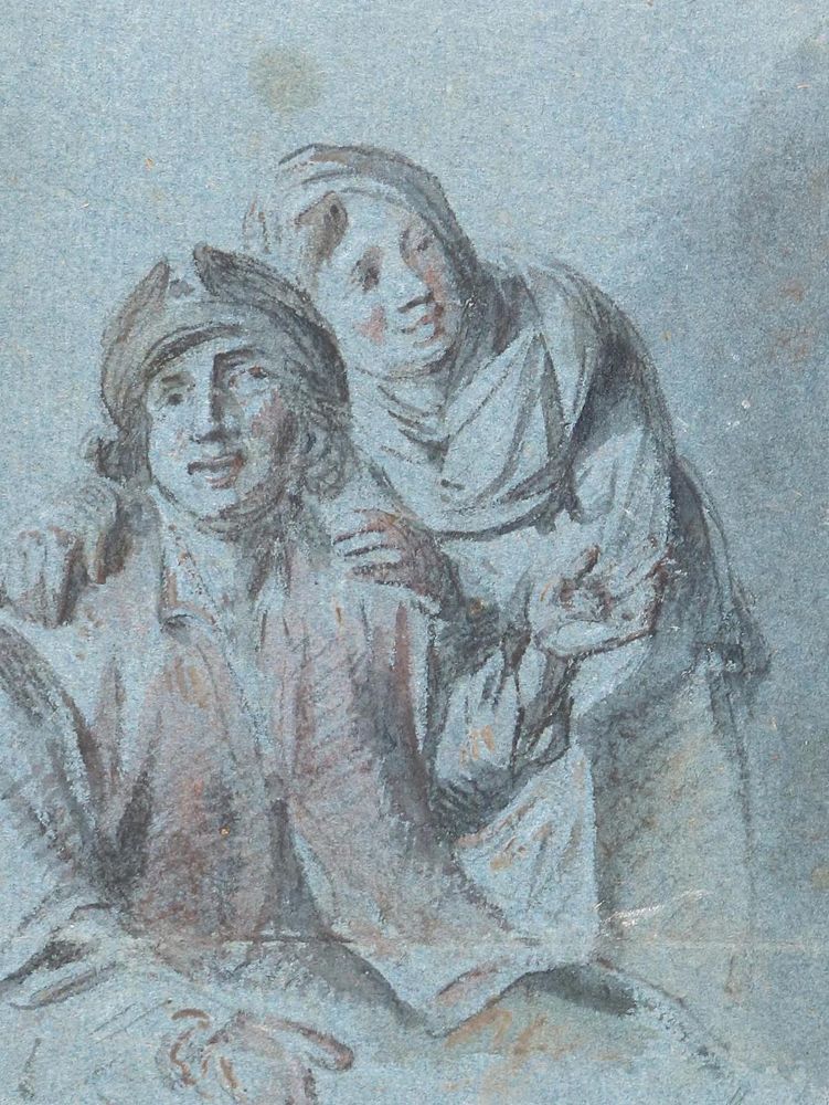 Große Abbildung Nr.1: 131-3492 Junges Paar.: (Künstlergraphik, Niederlande)