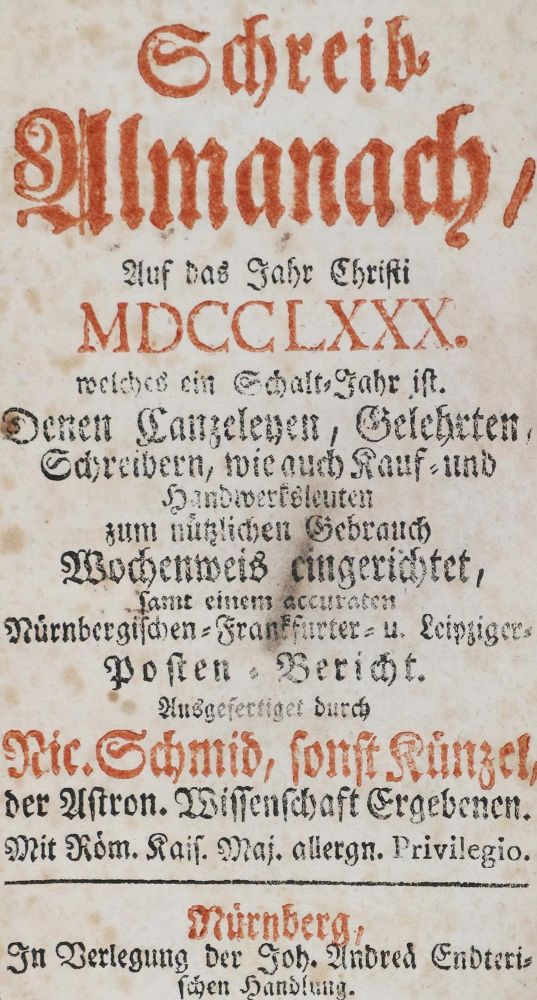 Große Abbildung Nr.1: 131-363 Schreib-Almanach: (Kalender)