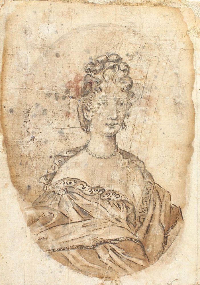 Große Abbildung Nr.1: 131-3857 Frauenportrait.: (Künstlergraphik, Zeichnung)