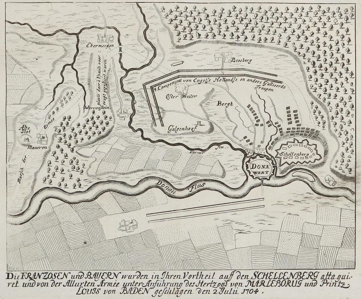 Große Abbildung Nr.2: 131-396 Höchstädt an der Donau u. Schellenberg bei Donauwörth.: (Militaria)