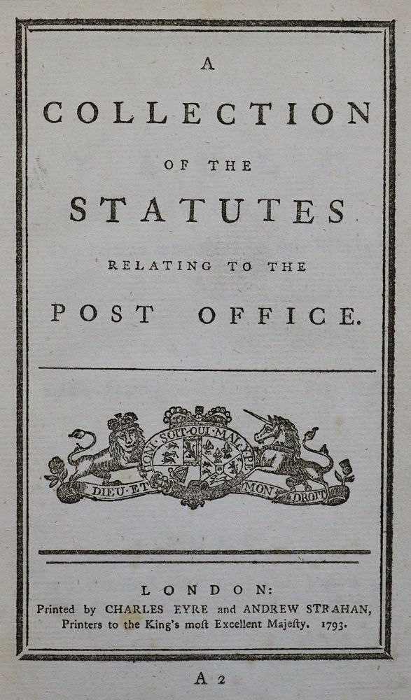 Große Abbildung Nr.1: 131-449 Collection of the Statutes, A,: (Postwesen, Großbritannien)