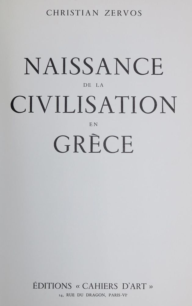Große Abbildung Nr.2: 131-535 Zervos,C.: (Archäologie, Griechenland)