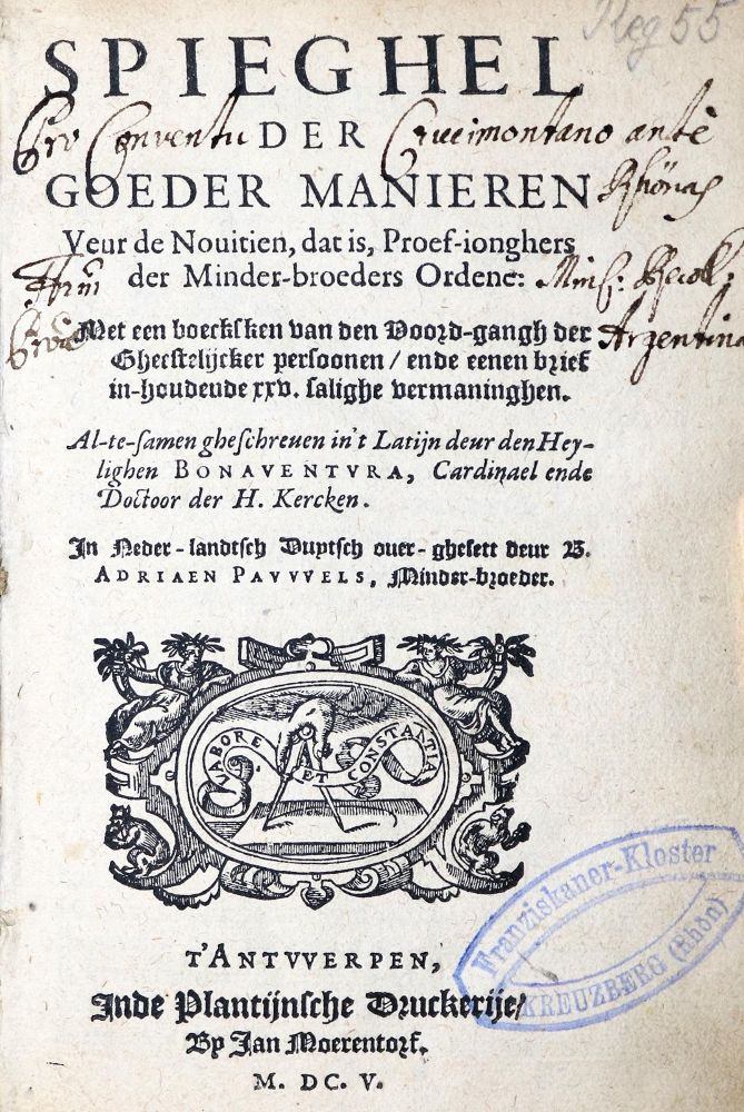 Große Abbildung Nr.1: 131-54 Bonaventura, Hl.: (Alte Drucke, Handschriften und Theologie)