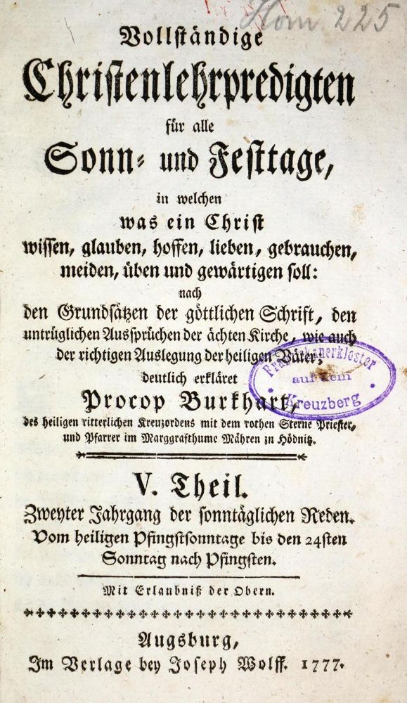 Große Abbildung Nr.1: 131-61 Burkhart,P.: (Alte Drucke, Handschriften und Theologie)