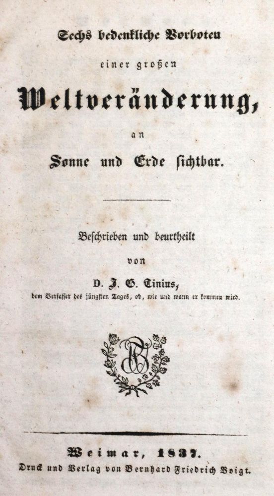 Große Abbildung Nr.1: 131-657 Tinius,J.G.: (Bibliographie und Buchwesen)