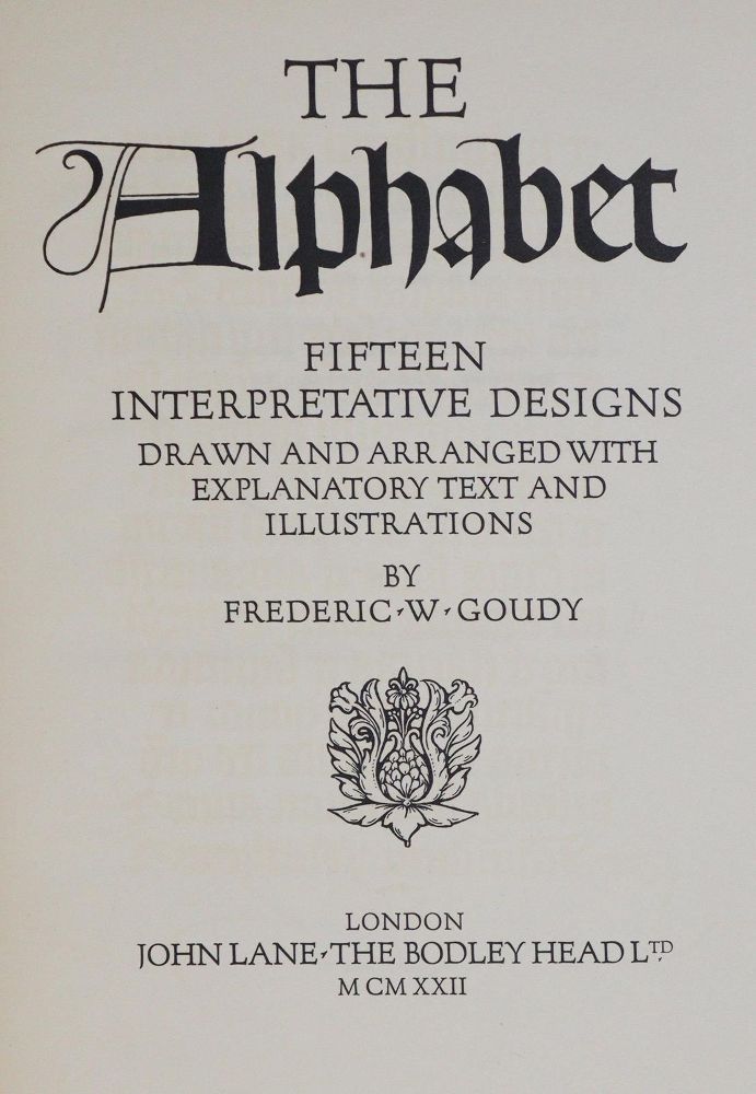 Große Abbildung Nr.1: 131-662 Goudy,F.W.: (Typographie und Kalligraphie)