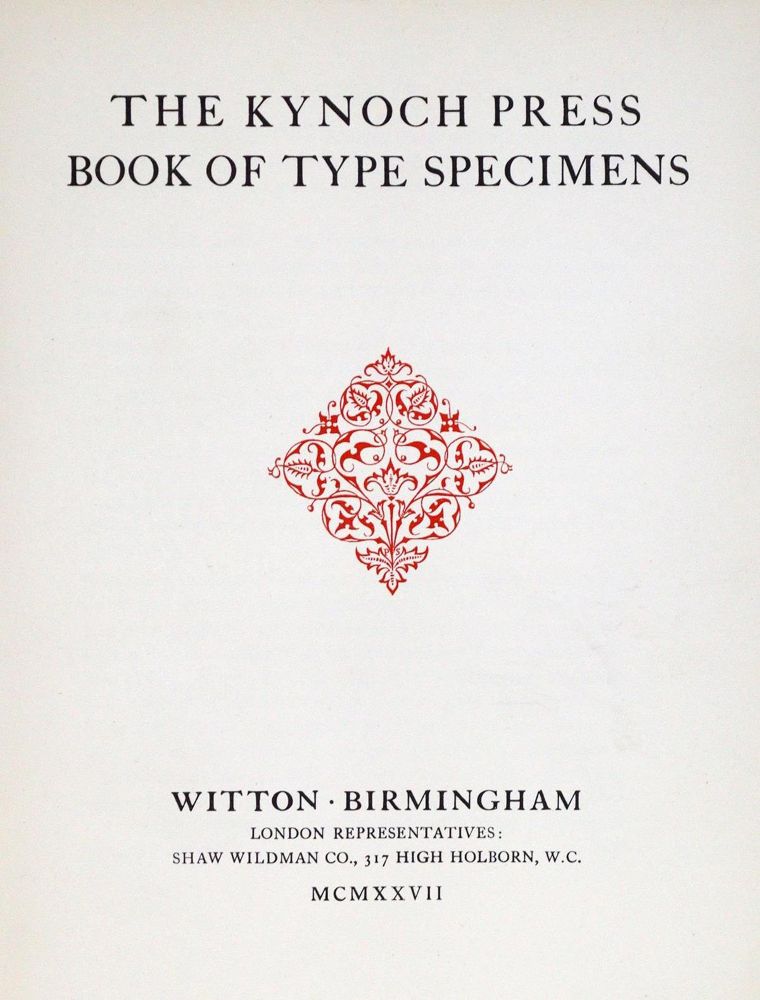 Große Abbildung Nr.1: 131-669 Kynoch Press.: (Typographie und Kalligraphie)
