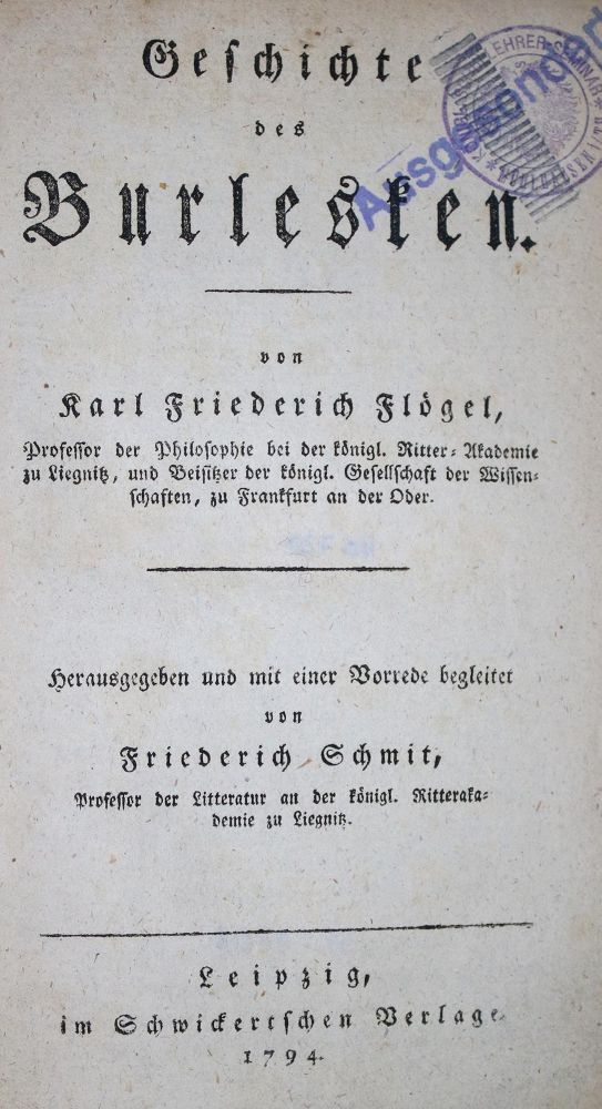 Große Abbildung Nr.1: 131-717 Flögel,K.F.: (Kultur- und Sittengeschichte)