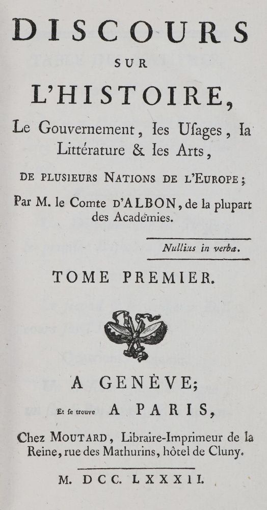 Große Abbildung Nr.1: 131-804 Albon,C.C.F.d.: (Literatur und illustrierte Bücher bis 19.Jahrhundert)