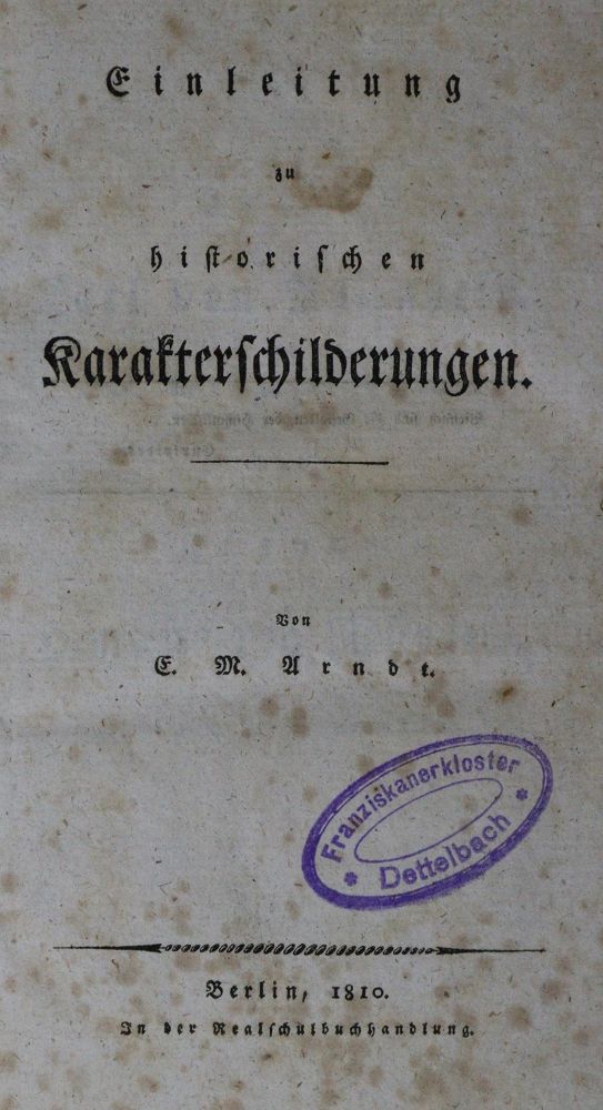 Große Abbildung Nr.1: 131-821 Arndt,E.M.: (Literatur und illustrierte Bücher bis 19.Jahrhundert)