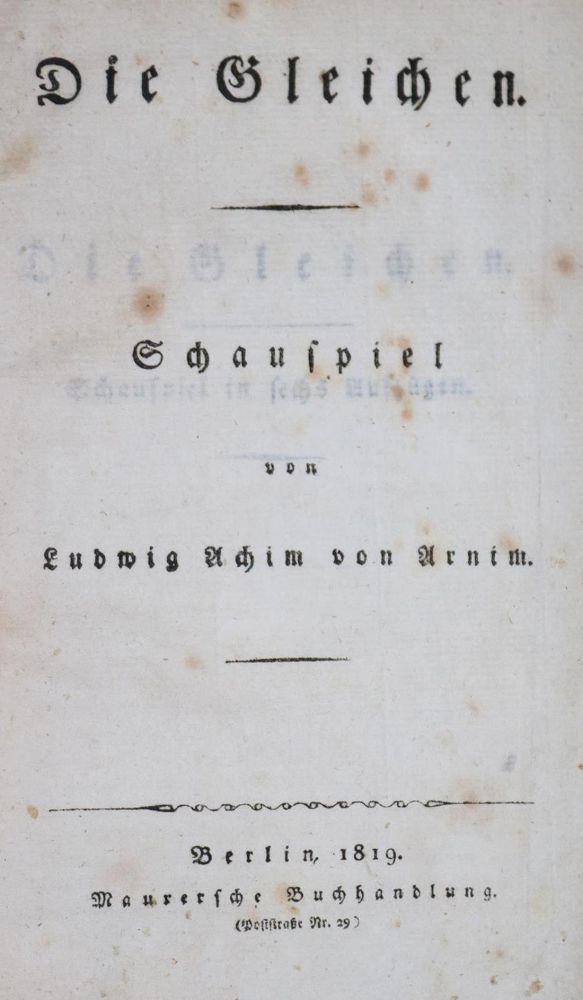 Große Abbildung Nr.1: 131-822 Arnim,L.A.v.: (Literatur und illustrierte Bücher bis 19.Jahrhundert)