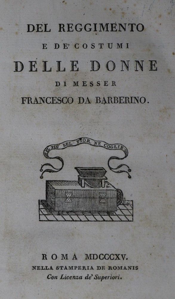 Große Abbildung Nr.1: 131-823 Barberino,F.da (d.i.Francesco di Neri).: (Literatur und illustrierte Bücher bis 19.Jahrhundert)