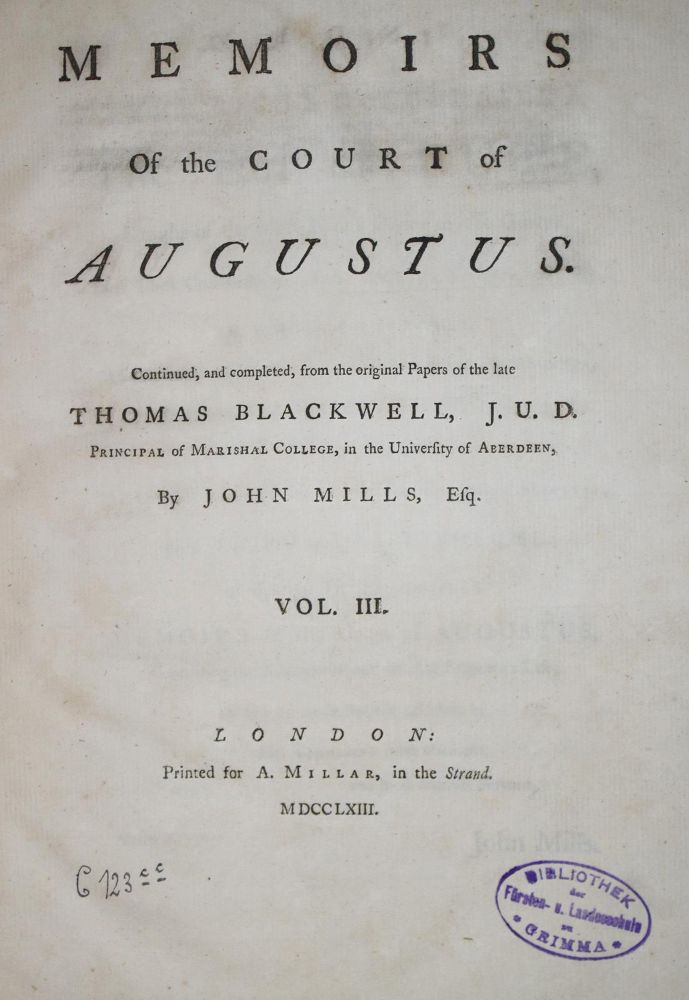 Große Abbildung Nr.1: 131-830 Blackwell,T.: (Literatur und illustrierte Bücher bis 19.Jahrhundert)