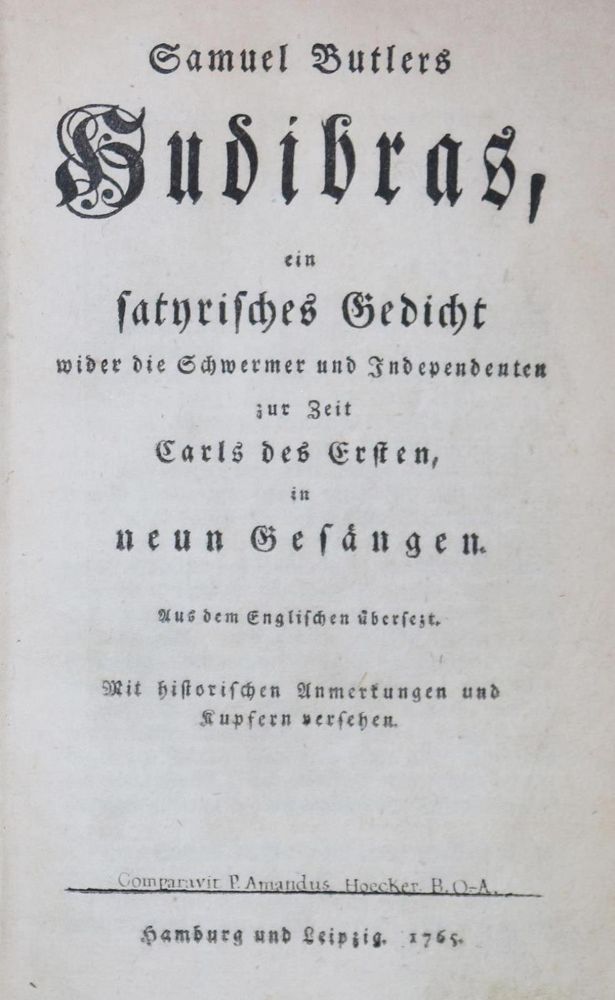 Große Abbildung Nr.1: 131-834 Butler,S.: (Literatur und illustrierte Bücher bis 19.Jahrhundert)
