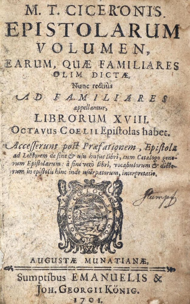 Große Abbildung Nr.1: 131-841 Cicero,M.T.: (Literatur und illustrierte Bücher bis 19.Jahrhundert)