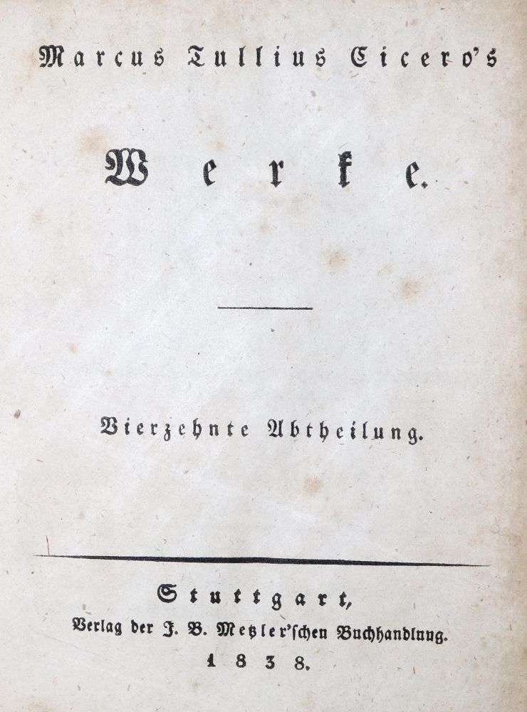 Große Abbildung Nr.3: 131-843 Cicero,M.T.: (Literatur und illustrierte Bücher bis 19.Jahrhundert)