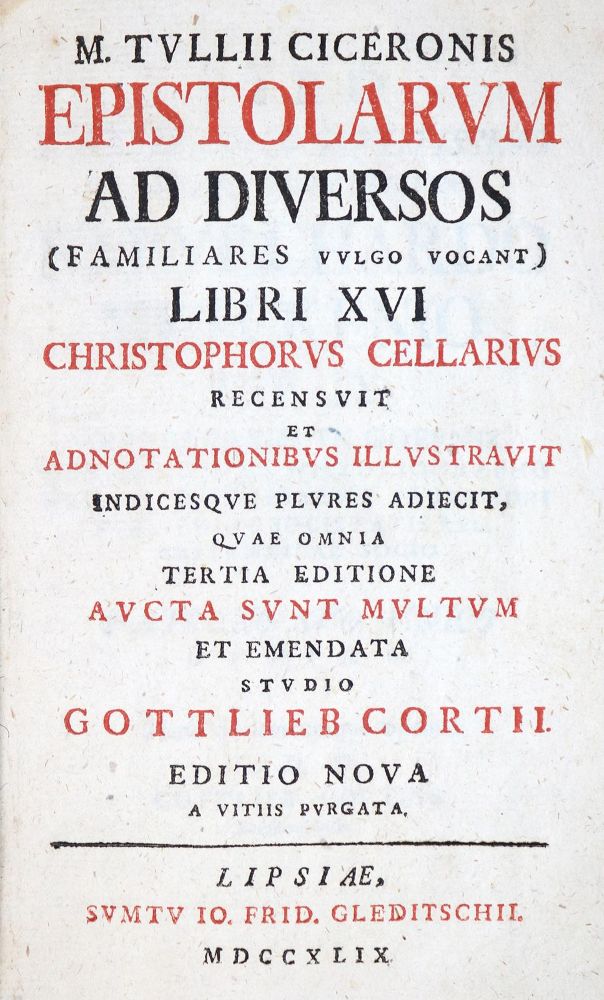 Große Abbildung Nr.4: 131-843 Cicero,M.T.: (Literatur und illustrierte Bücher bis 19.Jahrhundert)