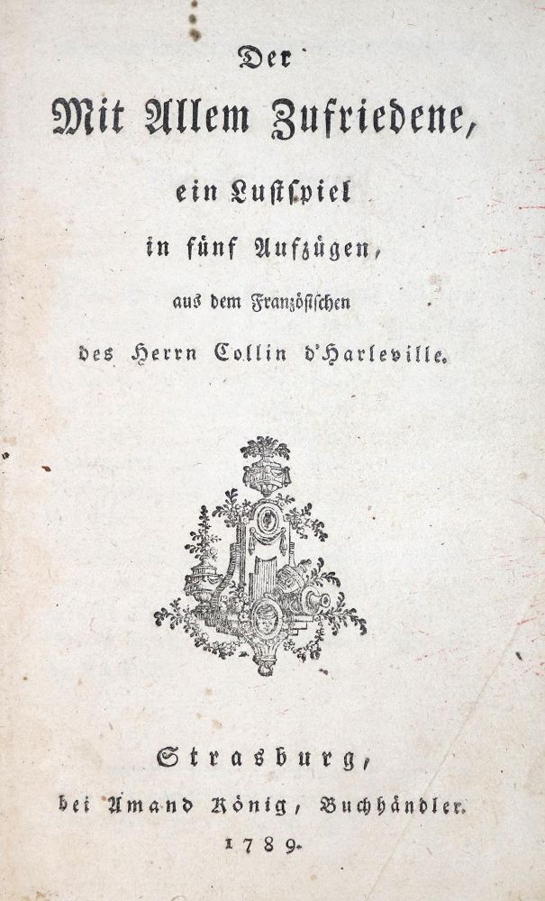 Große Abbildung Nr.1: 131-844 Collin d'Harleville,(J.F.).: (Literatur und illustrierte Bücher bis 19.Jahrhundert)