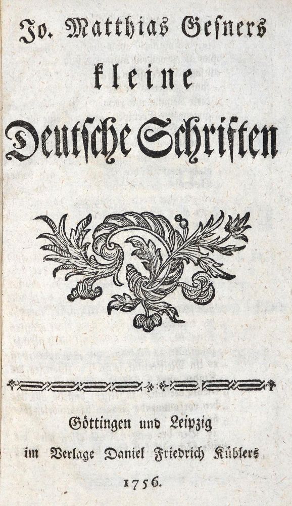 Große Abbildung Nr.1: 131-877 Gesner,J.M.: (Literatur und illustrierte Bücher bis 19.Jahrhundert)