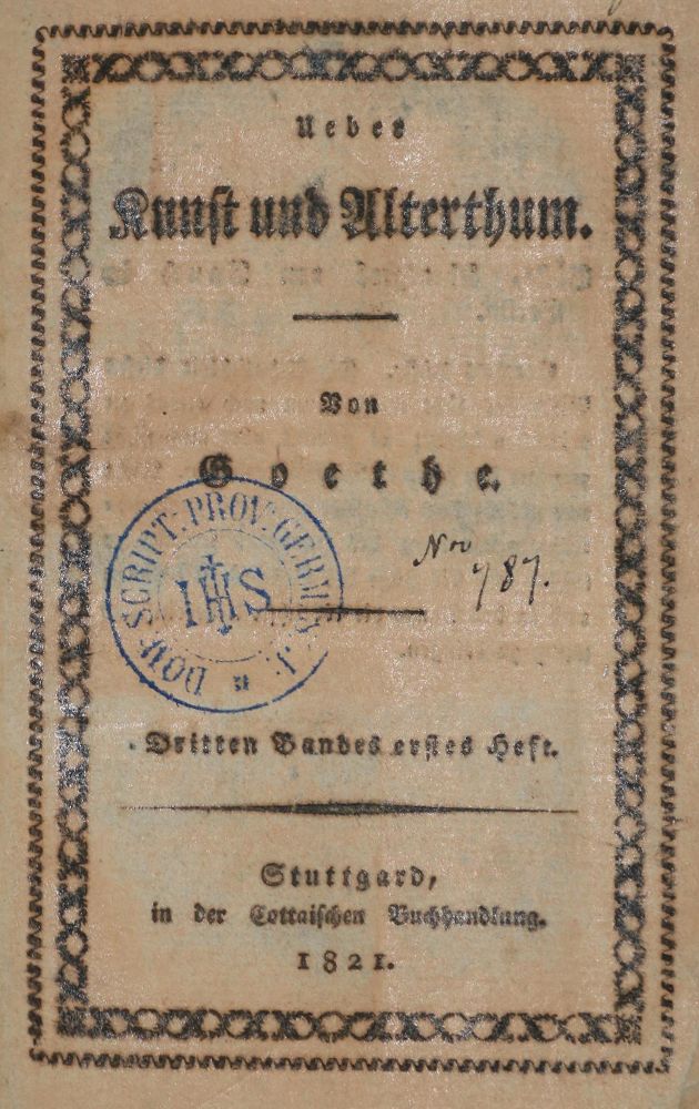 Große Abbildung Nr.1: 131-889 Goethe,J.W.v.: (Literatur und illustrierte Bücher bis 19.Jahrhundert)