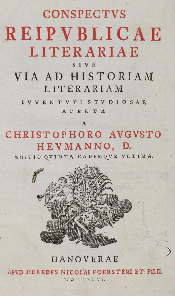 Große Abbildung Nr.1: 131-903 Heumann,C.A.: (Literatur und illustrierte Bücher bis 19.Jahrhundert)