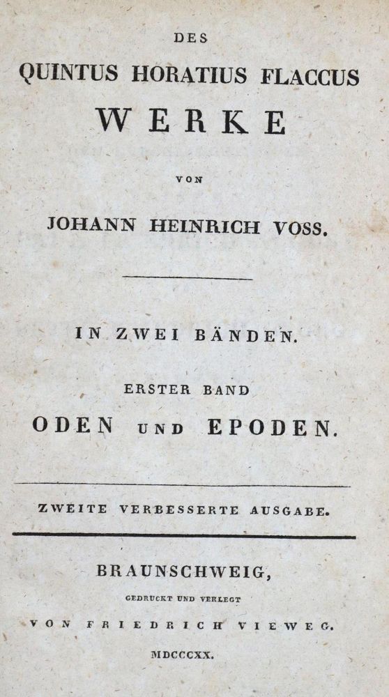 Große Abbildung Nr.1: 131-909 Horatius Flaccus,Q.: (Literatur und illustrierte Bücher bis 19.Jahrhundert)