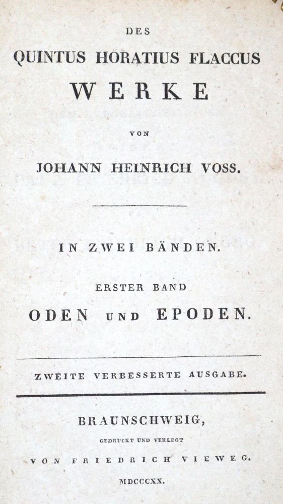 Große Abbildung Nr.2: 131-909 Horatius Flaccus,Q.: (Literatur und illustrierte Bücher bis 19.Jahrhundert)