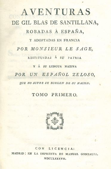 Große Abbildung Nr.1: 131-929 Le Sage (d.i. A. de las Casas).: (Literatur und illustrierte Bücher bis 19.Jahrhundert)
