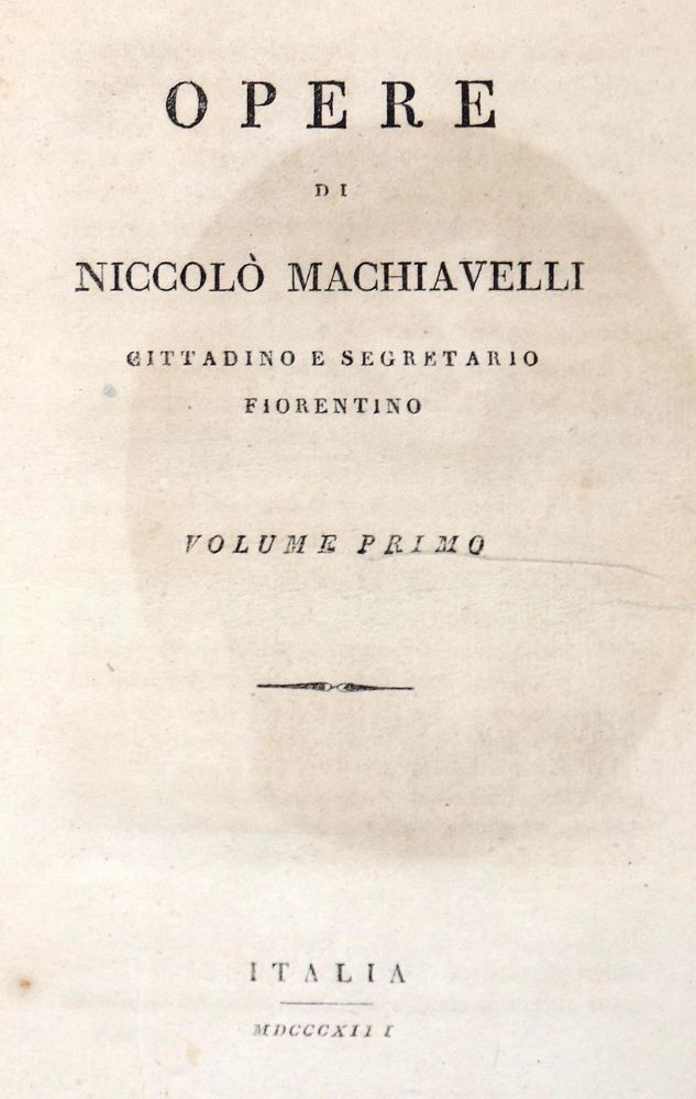 Große Abbildung Nr.3: 131-934 Machiavelli,N.: (Literatur und illustrierte Bücher bis 19.Jahrhundert)