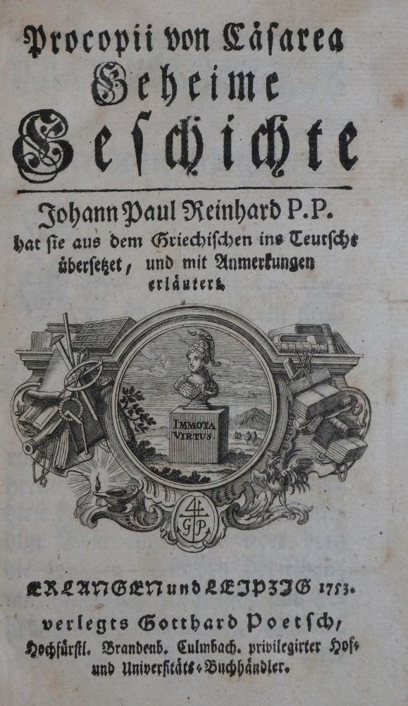 Große Abbildung Nr.1: 131-988 Procopius von Cäsarea.: (Literatur und illustrierte Bücher bis 19.Jahrhundert)