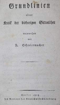 Bild Nr.1: 131-1034 Schleiermacher,F.: (Literatur und illustrierte Bücher bis 19.Jahrhundert)