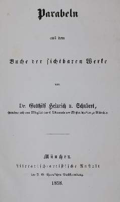 Bild Nr.1: 131-1037 Schubert,G.H.v.: (Literatur und illustrierte Bücher bis 19.Jahrhundert)