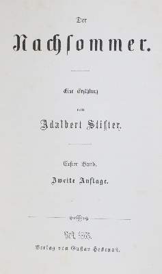 Bild Nr.1: 131-1045 Stifter,A.: (Literatur und illustrierte Bücher bis 19.Jahrhundert)
